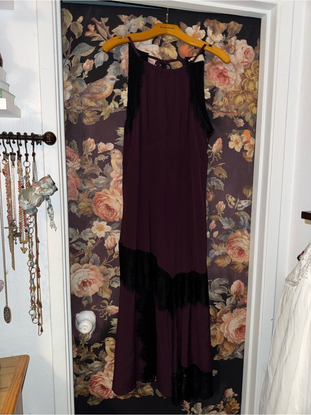 Anthropologie Moulinette Soeurs Woman’s Janice Lace Halter Dress midi Maroon